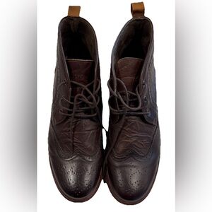 Azkbird Oxford Brown Leather  Boots‎ Size 11.5 EXCELLENT Condition